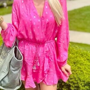 Vibrant Pink Long Sleeve Dress